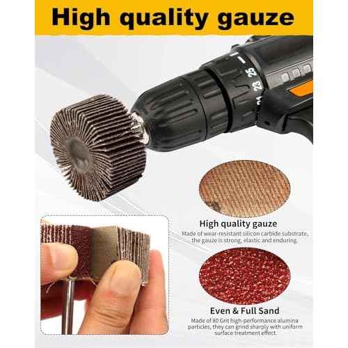 8 Pcs Flap Wheel Sander Set, 1/4" Shank 8Size Flapper Wheel, SHITIME Long-Lasting Cylindrical Shape Sanding Wheel for Removing and Polishing Rust Paint(80 Grit)