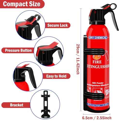 2 Pack ABC Fire Extinguishers for Home & Vehicle, 600ml Dry Chemical Fire Extinguisher with Mounting Bracket ? Ideal for Kitchen, Car, Boat, RV & Business Safety