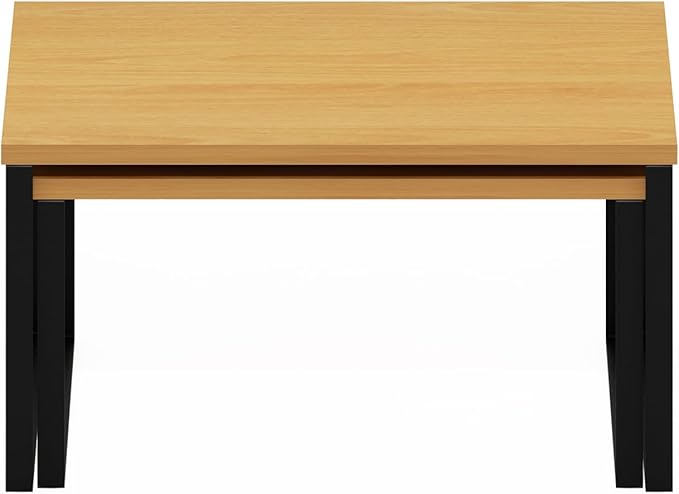 Furinno RAVEL Kitchen Countertop Organizer Set of 2, Nesting Counter Shelves, Kitchen Storage, Expandable, Stackable, Spice Rack, for Kitchen, Pantry, Coffee Bar, Beech