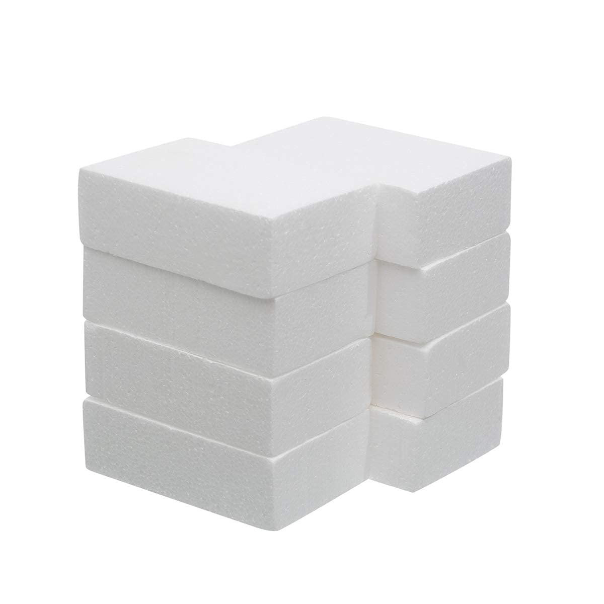 Crafare 8 Pack Craft Foam Blocks 6X4X2in Polystyrene Brick Rectangle for Arts School Projects Sculptures Floral Arrangements Modeling and Centerpieces