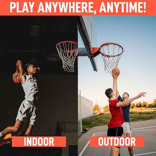 Basketball Net Replacement Heavy Duty - 12 Loops, Professional All Weather Anti Whip Nets, Fits Standard Indoor or Outdoor Rims - Premium Basketball Accessories - Hoop Net
