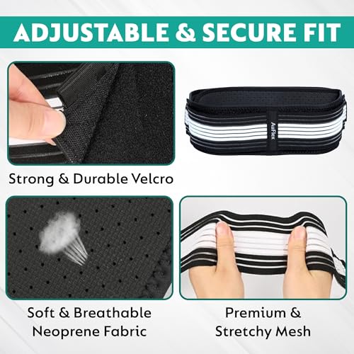 Sciatica Belt for Women & Men – Adjustable Neoprene SI Joint Support Belt – Lower Back & Pelvic Stabilizer – Lightweight & Breathable – Fits Hip Sizes 44-55 Inches