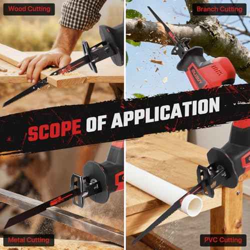 Reciprocating Saw for Milwaukee M18 Battery,Cordless Sawzall with 8 Blades,0-3000SPM Variable Speed, Cordless Reciprocating Saws for Wood/Metal/PVC Cutting(Battery Not Included)