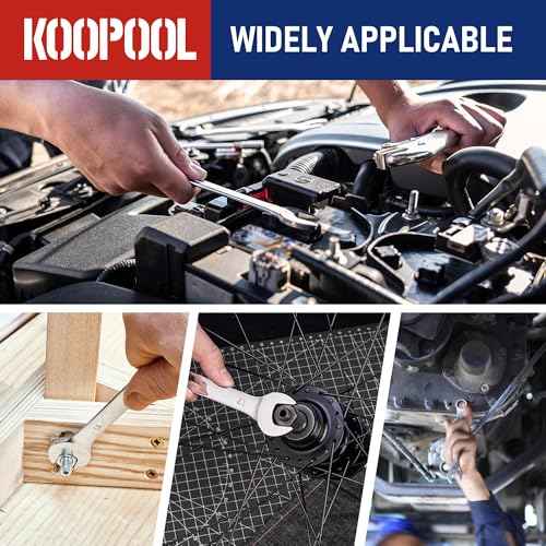 Ratchet Wrenches Set, 22-Piece Combination Wrench Set, Metric & SAE, Anti-Slip Grip, CR-V Steel, 1/4" to 3/4" & 6mm to 18mm, Portable Oxford Pouch Organizer