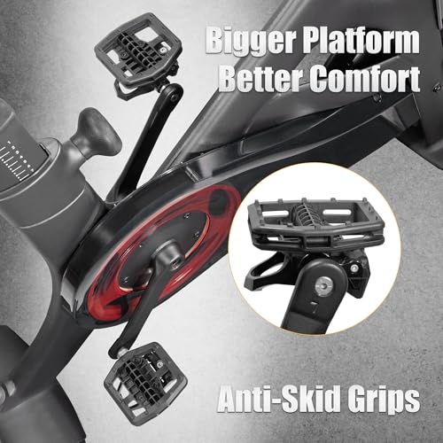 CyclingDeal Strap-in Platform Pedals - Compatible with Peloton Pedals for Peloton Bike & Bike + Anti-Skid Grips Peloton Pedal Converter Peloton Accessories - Ride with Sneakers