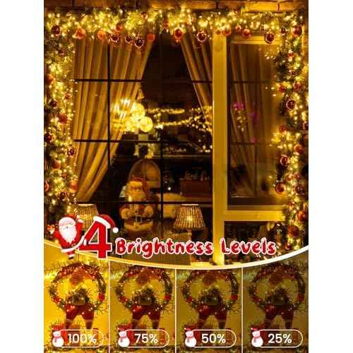 75FT 1500 LED Christmas Cluster Lights, Firecracker String Lights with Remote & 8 Modes & Timer, Waterproof Fairy Twinkle Light Plug in for Indoor Outdoor Party Garden Xmas Tree Decoration, Warm White