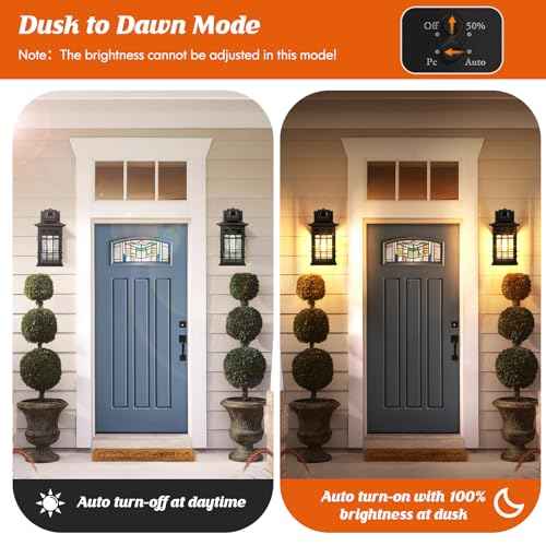 Motion Sensor Outdoor Wall Light Black, Dusk to Dawn Outside Porch Light Fixture Wall Mount, Waterproof Exterior Light Fixture with Seeded Glass, Matte Black Wall Sconce Lantern for House Patio Garage