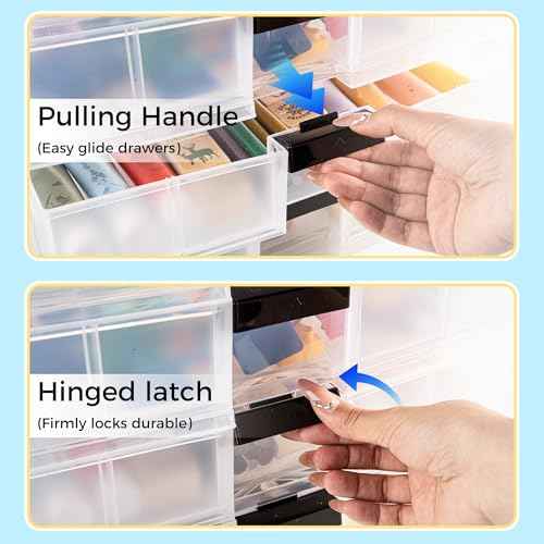 Screw Organizer Small Parts Cabinet Chest, 16-Drawer Hardware Electronics Nuts Bolts Storage Drawers Organization Toolbox Garage Craft Teacher Beads Scrapbook Art Hobby (Black)