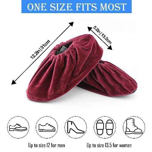 10 Pairs Reusable Non Slip Shoe Covers, Universal Soft Washable Thickened Foot Boot Shoe Covers for Interior, office, cleaning