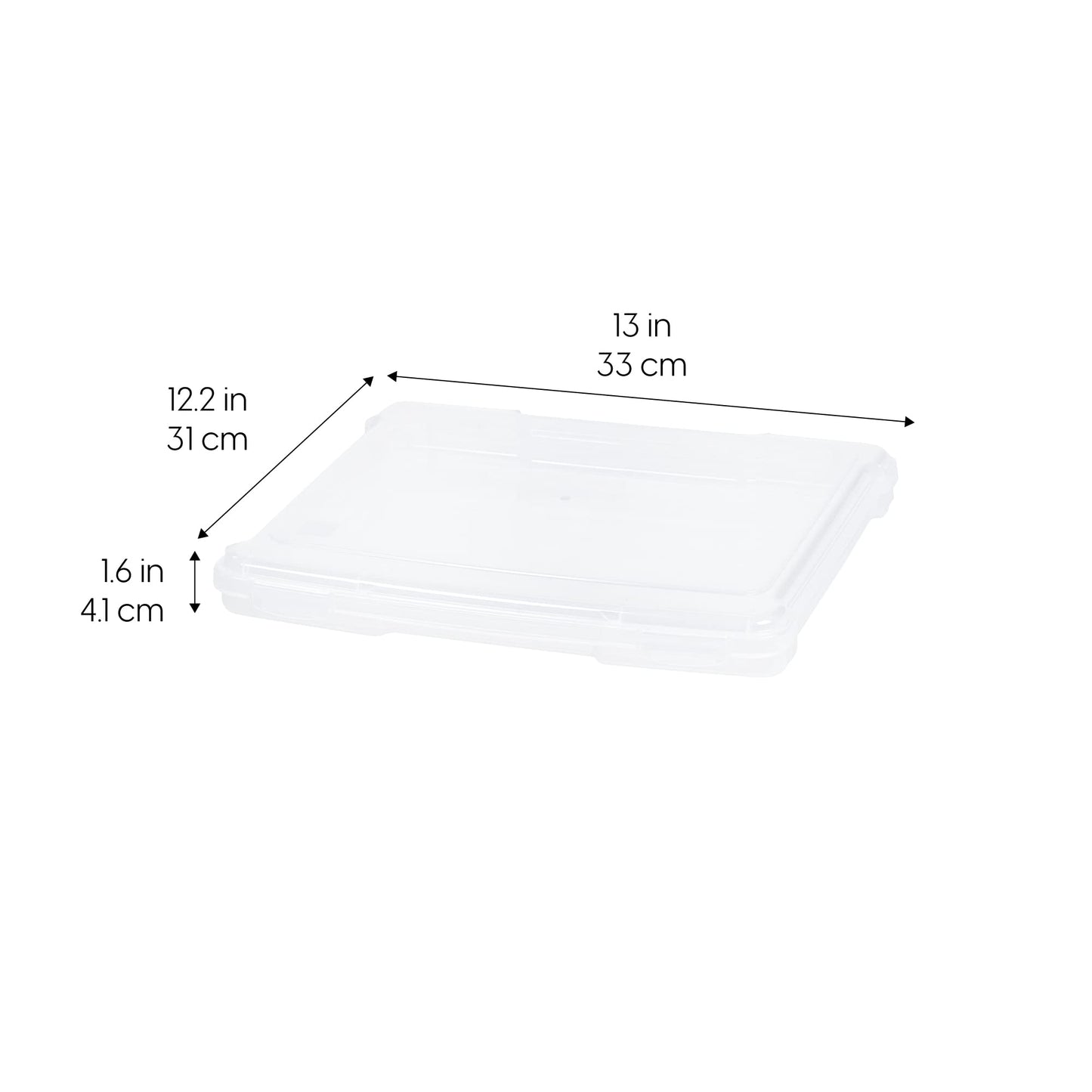 IRIS USA Board Game Storage Craft Organizer Box with Snap-Tight Latch Lid, 10-Pack Portable Plastic Case Bin for Puzzles, Magazines, Hobbies, Art Supplies, Fits 8.5" x 11" & A4 Papers, Slim, Clear