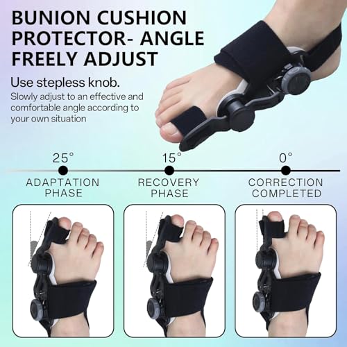 Axioms Bunion Corrector for Women Big Toe,Bunion Relief Straightener,Bunion Splint-Adjustable Knob Bunions Correction,Breathable & Anti-slip Suitable for Left Right Feet, Black 1Pack