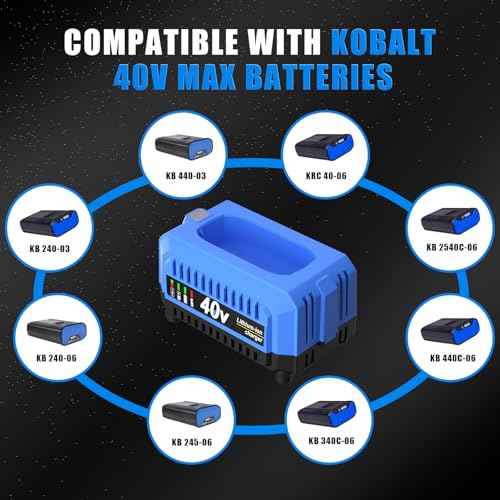 Replacement for Kobalt 40v Battery Charger KRC 40-06 KRC 60-06 KRC 840-03, Compatible with Kobalt 40-Volt Li-Ion Battery KB 240-03 KB640-03 KB 240-06 KB640-06 KRC40-06 KB340C-06 KB245-06 KB440-03