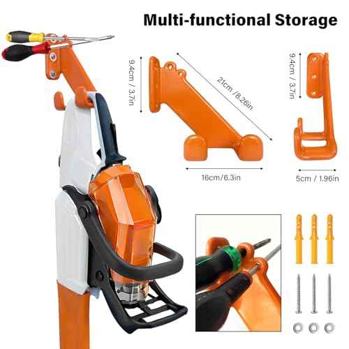 Chainsaw Hanger - 1Pack/2 Pack Chainsaw Holder, Heavy Duty Chainsaw Wall Mount, Garage Organization Garage Storage Shed Organizer Mounted Chainsaw Rack Tool Racks (2, Orange)