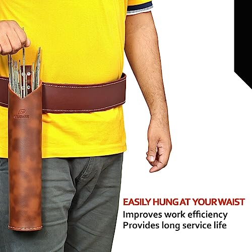 AP-LEATHER PRO-14 Top Grain Leather Welding Rod Bag, Welding Rod Holder/Electrode, Welding Rod Storage Container, 3 Inches Diameter, 14 Inches length (Lamination Leather)