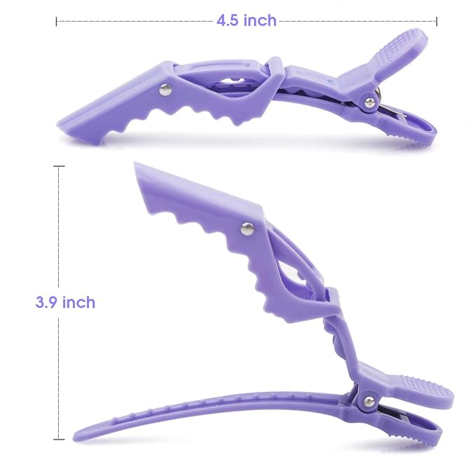 GLAMFIELDS 12 pcs Alligator Hair Clips for Styling Sectioning, Non-slip Grip Clips for Hair Cutting, Durable Women Professional Plastic Salon Hairclip with Wide Teeth & Double-Hinged Design