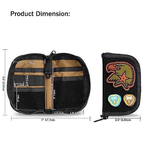 VIPERADE VE20 EDC Pouch Small Pocket Organizer with 8 Compartments, Pocket Tools Pouch with Patches Display Panel, Mini Organizer Bag for Men