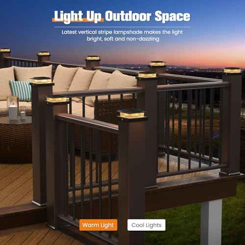 Post Cap Lights 16pack, 4x4 Deck Fence Post Solar Lights Outdoor with Warm White Lighting,Black Waterproof Solar Post Lights for Vinyl/Wood Posts to Decorate Fence, Deck,Garden, Patio