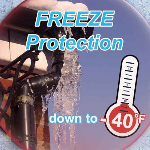 Cupohus Heat Tape for Water Pipes with Thermostat 30FT, Freeze Protection Self-Regulating Heat Trace Cable for Metal, Plastic Home Pipes, Roof and RV