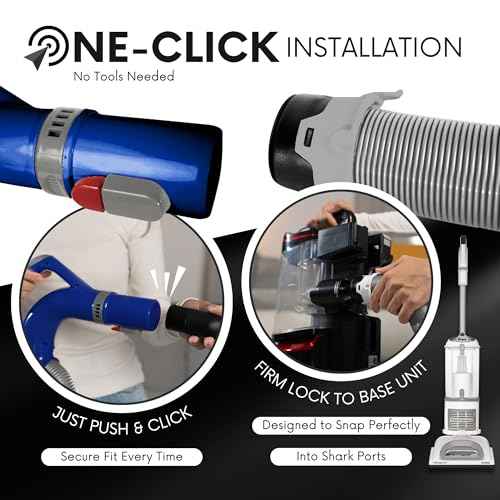 Upgraded Replacement Hose Handle - Premium Quality Shark OEM Vacuum Cleaner Hose Handle - Shark Navigator Rotator Lift-Away Upright for NV360 Series (Blue)
