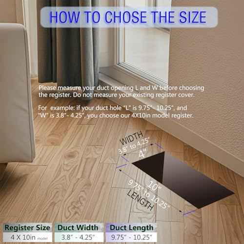 Floor Vent Covers, All Steel Floor Register, 4" x 10" Vent Cover, Decorative Vent Covers for Home Floor and Ceiling, Heavy Duty Steel Air Vent Covers to Walk on(Black, 4 Pack)