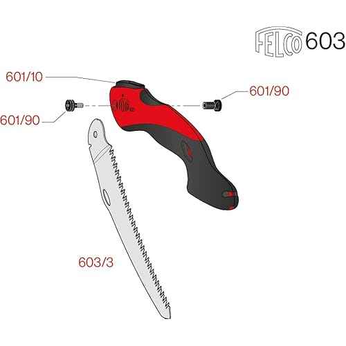 FELCO 603 Folding Pruning Saw ? Curved Pull-Stroke Saw for Tree Trimming & Elevated Cut | Tree Branch Cutter | Folding Handsaw with Chrome-Plated 8" Blade, Non-Slip Handle, Blade Lock, Swiss Precision
