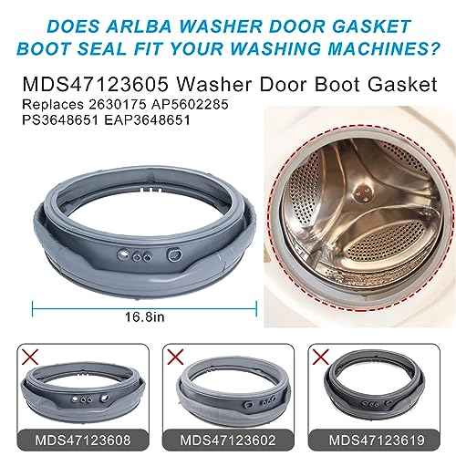 WM3470HVA, WM3570HVA Washer Door Boot Seal Gasket Compatible with LG Kenmore Washer WM3570HWA, WM3770HWA WM3470HWA, WM3575CW, MDS47123605 Door Boot Rubber Seal