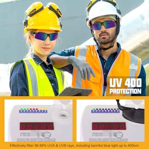 OXG Safety Glasses for Men Women, ANSI Z87.1 Unisex Protective Eyewear Impact Resistant UV Protection