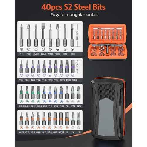 Ratchet Screwdriver Set, 42 in 1 Magnetic Screwdriver Set for Christmas Gifts, DIY Repair Tool Kit with Combination Soft Shaft, 40PCS Magnetic Bits, Metal Pry Bar, Suitable for Furniture