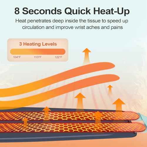 Electric Hand Massager with Heat, Cordless Wrist Heating Pad TES Muscle Stimulator for Pain Relief Therapy, Adjustable Length for Daily & Sports, Universal Left & Right