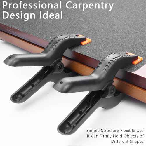 4 Pcs Spring Clamps, 4 in Plastic Heavy Duty Spring Clips for Crafts, Mini Clamps for Woodworking and Backdrop Clips Clamps for Photography for Backdrop Stand Photography Home