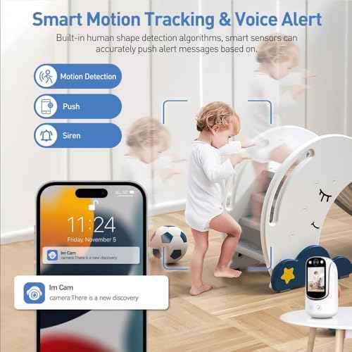 Video Call Security Camera Indoor, Nanny Camera Baby Camera Pet Camera,2-Way Video Call,2-Way Audio, 360¡ÆPan/Tilt WiFi Camera for Home Security, Motion Tracking, 1080P 2.8 inch HD Screen,Night Vision