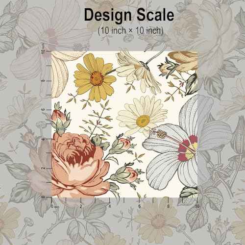 Blooming Wall Multicolor Peony Daisy Peel and Stick Wallpaper Removable Self Adhesive Wall Mural Wall Decor,