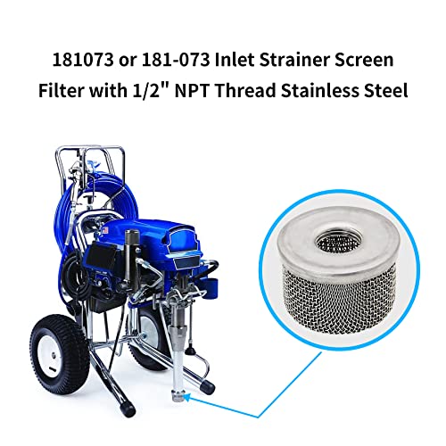 181073 or 181-073 Inlet Strainer Screen Filter with 1/2" NPT Thread Stainless Steel for Airless Paint Sprayer 455 495 Ultra 500 Ultra Max 695