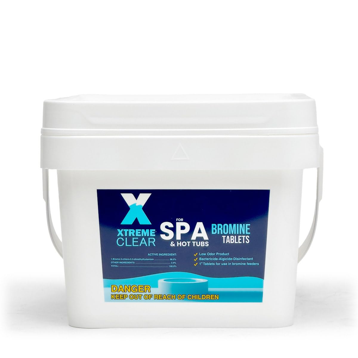 Xtremeclear Bromine Tablets for Spa & Hot Tub – 5 lbs Bottle, 1-Inch Tablets, NSF/ANSI 60 Certified, Long-Lasting Sanitizer for Clean Water