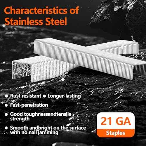 1/2 Inch Crown 21 Gauge Stainless Steel 304 Staples 1940-Count 3 Sizes for 80 Series Staple Gun, Includes: 5/16", 3/8", 1/2" Assortment, Combo kit