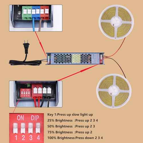 24V COB LED Strip Light 65.6ft (2 Rolls of 32.8ft) Kit, 3000K Warm White Cuttable 11W/M 312LEDs/M CRI 93 LED Tape Lights with Power Supply for Bedroom Kitchen Living Room Ceiling