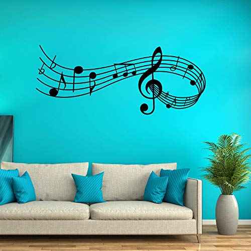 Music Notes Notation Band Wall Sticker Decal, AUHOKY Removable DIY Vinyl Art Mural Wallpaper Home Decor Gift for Kids Bedroom Music & Dance Room ? Fashion & Eye-catching (23¡¿9inch, Black)
