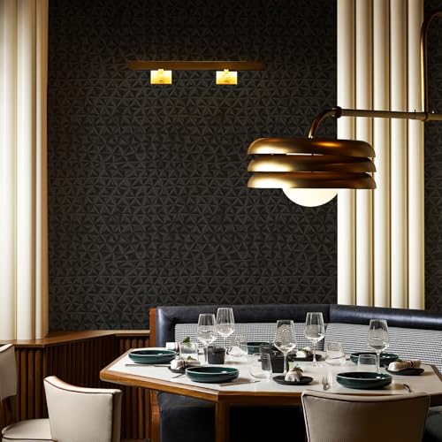 Simon&Siff 3D Black Wallpaper Peel and Stick Star Textured Wallpaper 17.3"X59" Removable DIY Decorative Accent Wall Paper for Bedroom Living Room Lobby Cabinets Countertop