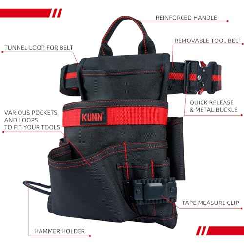Tool Pouch Heavy Duty Pro Tool Organizer Belt Pouch for Construction Electrician Carpenter Contractor Handy Man