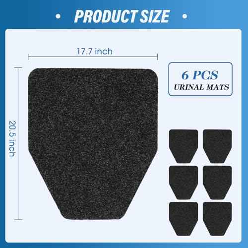 6Pcs Urinal Mats for Men Bathroom Commercial Urinal Floor Mats Urinal Pads for Mens Room Non Slip Splash Toilet Bulk Washable Disposable Large 17Inch x 20.5Inch