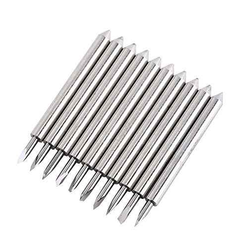 Garosa 10pcs Plotter Knife Roland Cutting Knife Tungsten Steel Lettering Blade Plotter Blade with Cutter Blade for Cutting Plotter Yellow Cap with Band Saw Blades (30¡Æ)