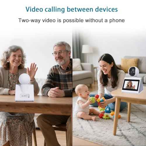 Two Way Video Camera,Indoor Home Security Cameras Baby Monitor Pet Dog Camera with Phone App,Motion for Elderly/Nanny/Pet/Dog/Baby,Audio Calling Device Pan Til,Motion Detection