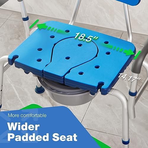 GreenChief Bariatric Shower Chair 700lb Heavy Duty Shower Bench with Extra Wide Seat, Large Shower Seat with Handles for Inside Shower for Elderly Disabled Obesity (Extra Oversize)