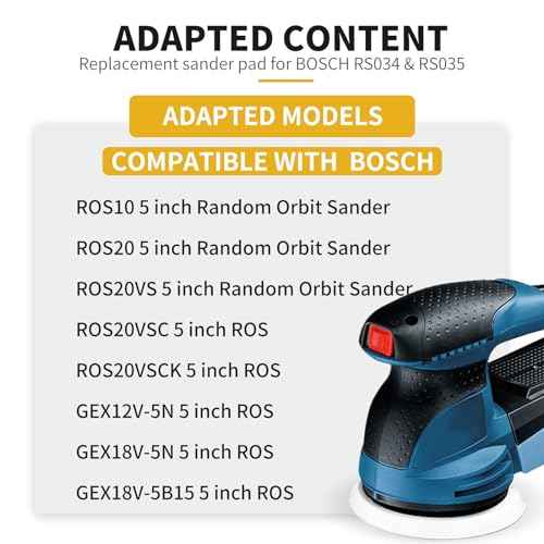 5" Hook & Loop Replacement Sander Pad RS034 & RS035 Compatible with Bosch Random Orbital Sander ROS20 ROS20VS ROS20VSC ROS20VSK GEX12V GEX18V ROS10, 5 Inch 8 Holes Hard Sand Backing Pad