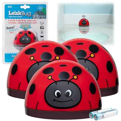 Water Leak Monitoring Sensor with Alarm 3 Pack - Leak Bug Electronic Water & Flood Leak Detector - Detects as Little as 1/32" of Water - Overflow Alert Sensor Beeps Loudly When Water is Detected