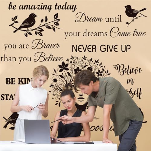 Inspirational Quote Wall Decals Vinyl Quotes Stickers Removable Positive Saying Wall Lettering Girl Tree Stickers Home Decor.