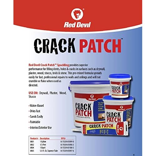 Red Devil 0802 Crack Patch Premium Acrylic Spackling, 1/2 Pint
