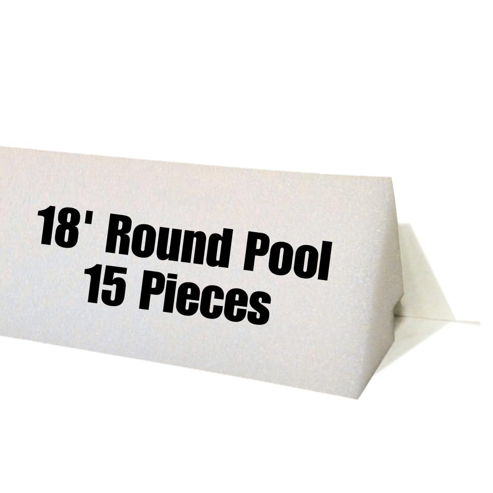 Freetime Fun 46" 15 PCS Peel and Stick Pool Cove for 18' Round Above Ground Pool - Dense Closed Cell Foam Peel and Stick Above Ground Pool Cove with Adhesive Back for Pool Liner Protection