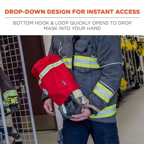 Ergodyne Arsenal 5082L Fireman's SCBA Respirator Firefighter Mask Bag for Air Pack with Drop Down Access for SCBA Mask, Fleece Lined