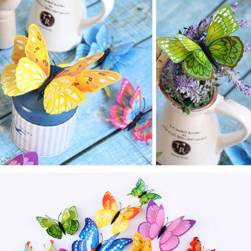 Butterfly Wall Decor, 24 PCS 3D Butterflies Stickers£¬Art Decor Wall Stickers for Party Decorations, Babys Bedroom